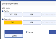 Bild på användarpanelens skärm