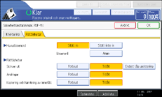 Bild på användarpanelens skärm