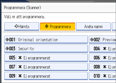 Bild på användarpanelens skärm