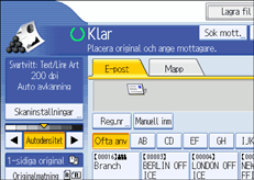 Bild på användarpanelens skärm