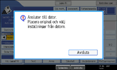 Bild på användarpanelens skärm