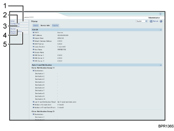 Web browser screen illustration numbered callout illustration