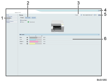 Web browser screen illustration numbered callout illustration