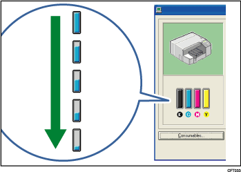 Illustration of cartridge status