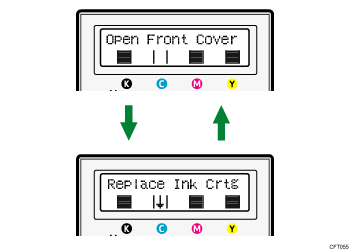 Illustration of Print cartridge replacement indicators