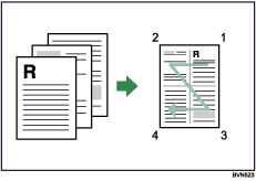 Illustration de 4 pages par feuille