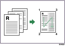 Illustration de 4 pages par feuille