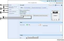 Illustration de l'&eacute;cran du navigateur Web avec l&eacute;gende num&eacute;rot&eacute;e
