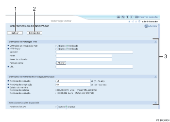 ilustra&ccedil;&atilde;o do ecr&atilde; Web browser com numera&ccedil;&atilde;o