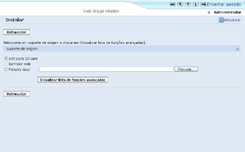 Ilustração do ecrã do web browser