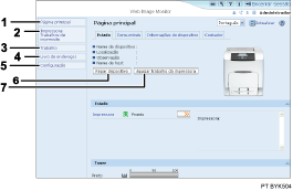 Ilustra&ccedil;&atilde;o do ecr&atilde; Web browser com numera&ccedil;&atilde;o