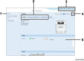 Darstellung der Webbrowseranzeige mit numerierter Abbildung