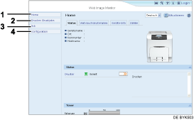 Darstellung der Webbrowseranzeige mit numerierter Abbildung