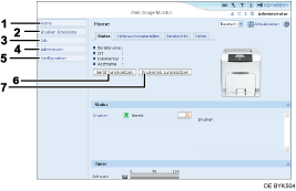 Darstellung der Webbrowseranzeige mit numerierter Abbildung