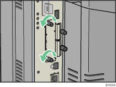 Illustrazione del lato posteriore della stampante