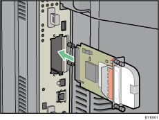 Illustrazione del lato posteriore della stampante