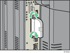 Illustrazione del lato posteriore della stampante