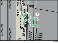 Illustrazione del lato posteriore della stampante