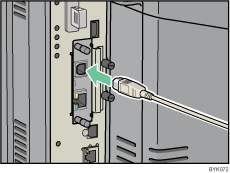 Illustrazione del lato posteriore della stampante