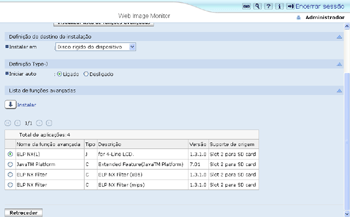 Ilustração do ecrã do web browser