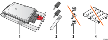 Imagem com numeração da imagem da unidade de disco rígido