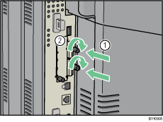 Rear side of the printer illustration