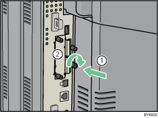 Rear side of the printer illustration