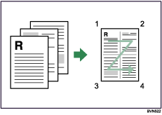 Illustration of 4 pages per sheet