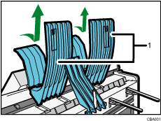 Upper output stacker illustration numbered callout illustration