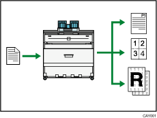 Illustration of using this machine as a copier