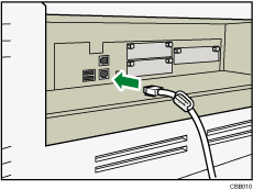 illustration of connecting the Ethernet interface cable