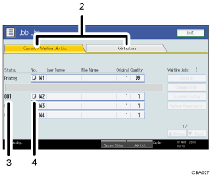 Operation panel screen illustration numbered callout illustration