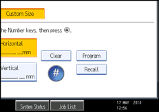 Operation panel screen illustration