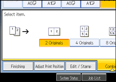 Operation panel screen illustration