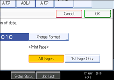 Operation panel screen illustration