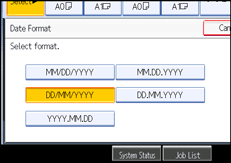 Operation panel screen illustration