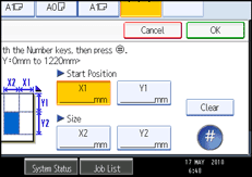 Operation panel screen illustration