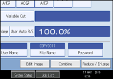 Operation panel screen illustration
