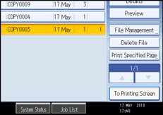 Operation panel screen illustration