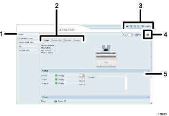 Web browser screen illustration numbered callout illustration