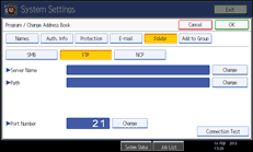 Operation panel screen illustration