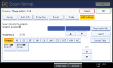 Operation panel screen illustration