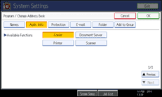 operation panel screen illustration