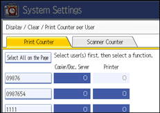 Operation panel screen illustration