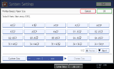 Operation panel screen illustration