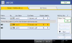 Operation panel screen illustration