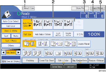 Operation panel screen illustration numbered callout illustration