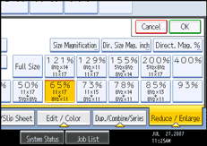 Operation panel screen illustration
