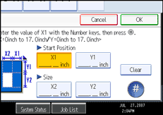 Operation panel screen illustration