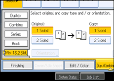 Operation panel screen illustration